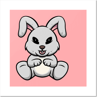 Cute Rabbit Smiling Posters and Art